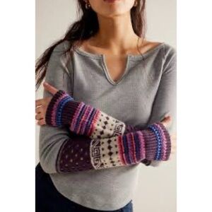 Free People‎ We The Free Cozy Craft Cuff Heather Grey Combo Long Sleeve Medium